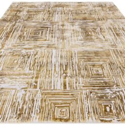 The Rug Shop UK Gold Modern Easy to clean Machine Made Striped Area Rug - Size: 200 cm x 290 cm - thumbnail 3