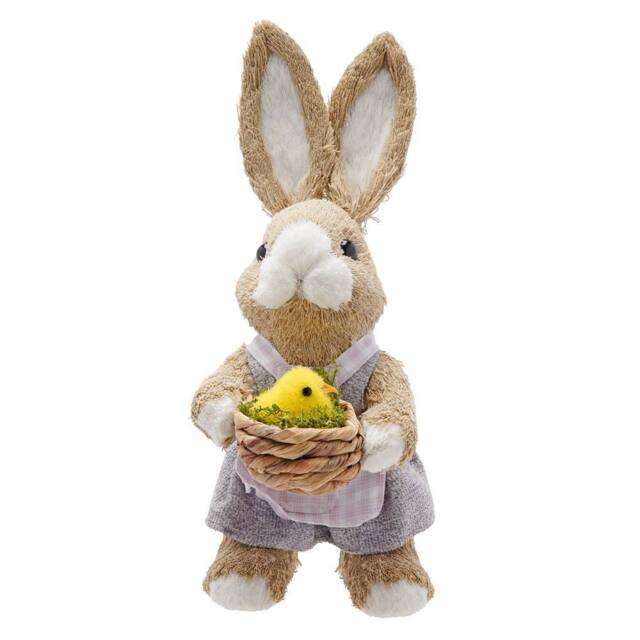 Eggs-traordinary Gift Co Bunny Holding Baby Chick Decoration in Brown - image 1