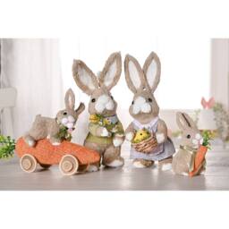 Eggs-traordinary Gift Co Bunny Holding Baby Chick Decoration in Brown - thumbnail 4
