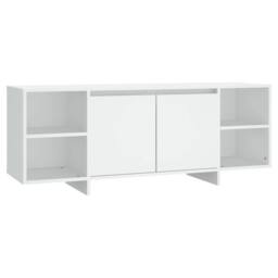 Berkfield Home TV Cabinet White 130x35x50 cm Engineered Wood - Size: 130 x 35 x 50 cm - thumbnail 1
