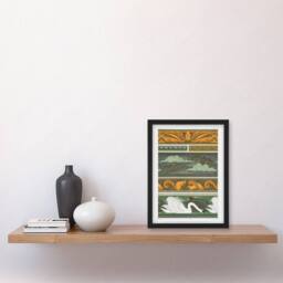 Artery8 Maurice Pillard Verneuil Framed Wall Art Birds Bats Squirrels Swans in Green - Size: A4 - thumbnail 2