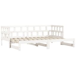 Berkfield Home Daybed with Trundle White 80x200 cm Solid Wood Pine - thumbnail 3