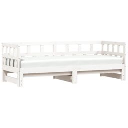 Berkfield Home Daybed with Trundle White 80x200 cm Solid Wood Pine - thumbnail 4