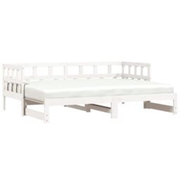 Berkfield Home Daybed with Trundle White 80x200 cm Solid Wood Pine - thumbnail 2