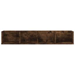 Berkfield Home CD Wall Shelf Smoked Oak 100x18x18 cm Engineered Wood in Brown - Size: 100 x 18 x 18 cm - thumbnail 4