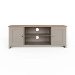 FORGEVIO Large TV Media Stand, Storage Sideboard with Display Shelves in Grey - thumbnail 1