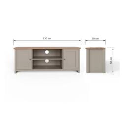 FORGEVIO Large TV Media Stand, Storage Sideboard with Display Shelves in Grey - thumbnail 2