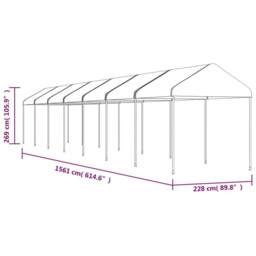 Berkfield Home Gazebo with Roof White 15.61x2.28x2.69 m Polyethylene - thumbnail 5