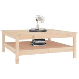 Berkfield Home Coffee Table 100x100x40 cm Solid Wood Pine in Light Tan - Size: 100 x 100 x 40 cm - thumbnail 5