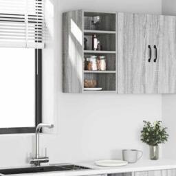 Berkfield Home Hanging Cabinet Grey Sonoma 30x29.5x60 cm Engineered Wood - thumbnail 1