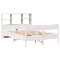 Berkfield Home Bookcase Bed without Mattress White 160x200cm Solid Wood Pine - Size: 160x200 cm - thumbnail 3
