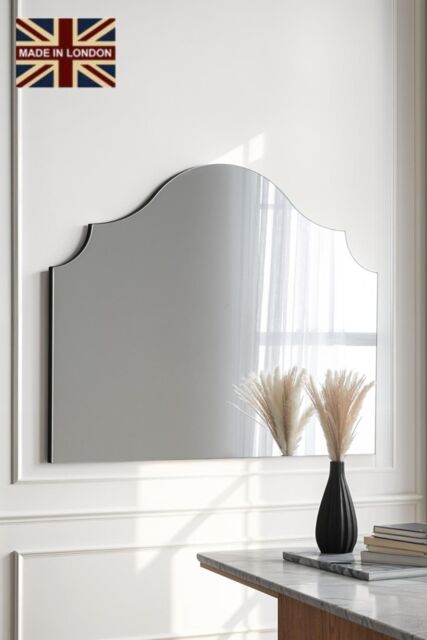 Yearn Mirrors Precious Arch Overmantle Mirror in Black - image 1