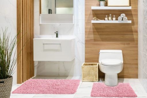 New Edge Blinds Tumble Twist Collection Pure Cotton 2pc Bath set in Pink - Size: 50 cm x 80 cm - image 1