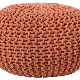 Wyld and Coco Copper Knit Pouffe Ottoman 50 x 35 cm EPS Beads Filling - thumbnail 2