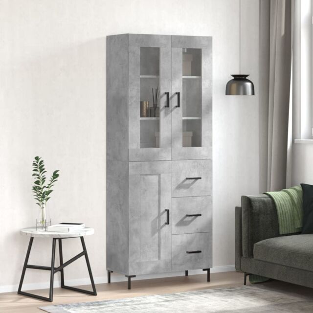 Berkfield Home Highboard Concrete Grey 69.5x34x180 cm Engineered Wood - image 1