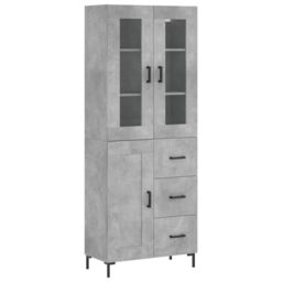 Berkfield Home Highboard Concrete Grey 69.5x34x180 cm Engineered Wood - thumbnail 2