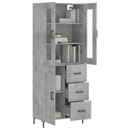 Berkfield Home Highboard Concrete Grey 69.5x34x180 cm Engineered Wood - thumbnail 3