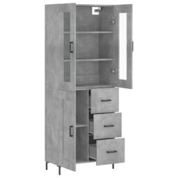 Berkfield Home Highboard Concrete Grey 69.5x34x180 cm Engineered Wood - thumbnail 4