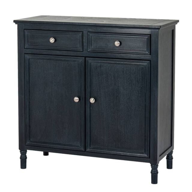 Lemon Pavilion Furniture and Decor Contour Collection 2 Drawer 2 Door Sideboard - L35xW80xH80 cm - Black in Dark Navy - image 1