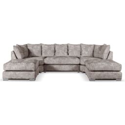 Furnishings For Less UK Bishop U-Shape Fabric 5 Seater Sofa Alaska Fabric Truffle Scatter Back in Beige - thumbnail 1