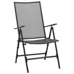 Berkfield Home 9 Piece Garden Dining Set Anthracite Steel in Dark Grey - thumbnail 6