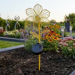 Garden Greatness Lunaria Canary Solar Flower Stake Light in Yellow - thumbnail 2