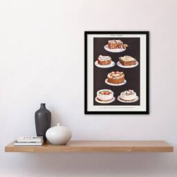Artery8 Mrs Beeton Household Management Fancy Cakes Framed Art Picture Print in White - Size: A3 - thumbnail 2
