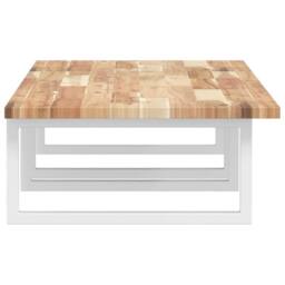 Berkfield Home Basin Shelf Wall Mounted Steel & Solid Wood Acacia in Brown - thumbnail 5