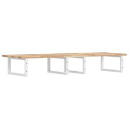 Berkfield Home Basin Shelf Wall Mounted Steel & Solid Wood Acacia in Brown - thumbnail 6