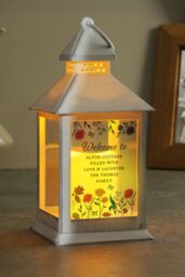 Personalised Memento Company Women's Personalised Wild Flowers LED Lantern in White - thumbnail 4