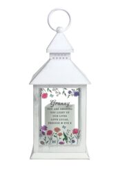 Personalised Memento Company Women's Personalised Wild Flowers LED Lantern in White - thumbnail 1