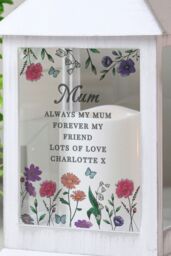 Personalised Memento Company Women's Personalised Wild Flowers LED Lantern in White - thumbnail 3