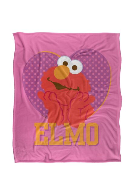 Sesame Street Patterned Elmo Heart Silky Touch Super Soft Throw Blanket 152 X 127 cm in White - image 1