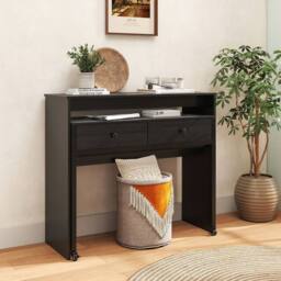 Costway Extendable Computer Desk Convertible Home Office Desk w/ Drawers in Black