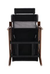Living and Home Grey Manual Recliner with Walnut Colored Wooden Armrests - thumbnail 5