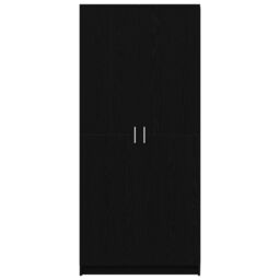 Berkfield Home Wardrobe Black Oak 80x51x180 cm Engineered Wood - Size: 80 x 51 x 180 cm - thumbnail 6