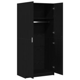 Berkfield Home Wardrobe Black Oak 80x51x180 cm Engineered Wood - Size: 80 x 51 x 180 cm - thumbnail 5