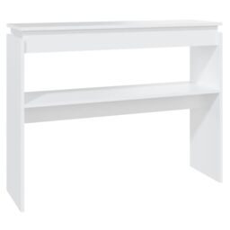 Berkfield Home Console Table White 102x30x80 cm Engineered Wood - Size: 102 x 30 x 80 cm - thumbnail 2