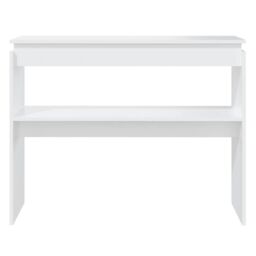 Berkfield Home Console Table White 102x30x80 cm Engineered Wood - Size: 102 x 30 x 80 cm - thumbnail 4