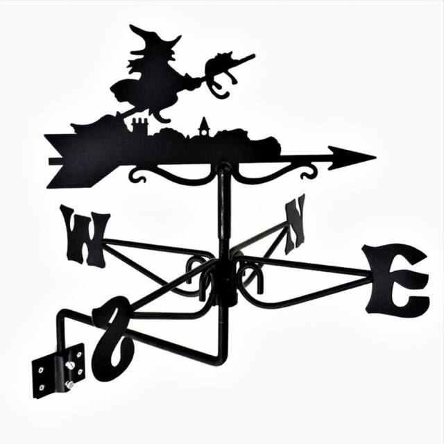 Buttercup Farm Mini Witch Weathervane - Steel - L38 x W38 x H43.5 cm - Black - image 1