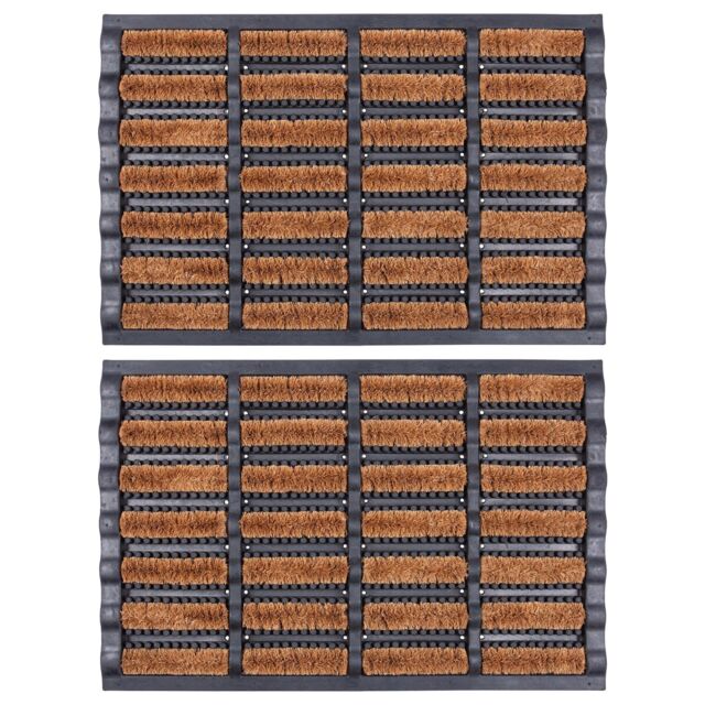 Nicola Spring Heavy Duty Scraper Door Mat - 60 x 40cm - Set of 2 - Size: 40 cm x 60 cm - image 1