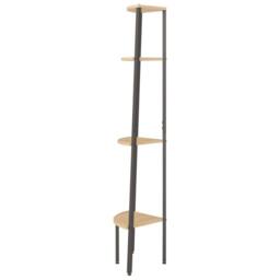 Berkfield Home 4-Tier Corner Shelf Light Brown & Black 45.5x31.5x150 cm - thumbnail 4