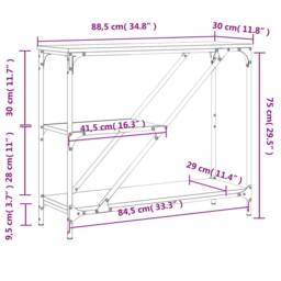 Berkfield Home Decorative Console Table Sonoma Oak 88.5x30x75 cm Engineered Wood in Light Oak - thumbnail 9