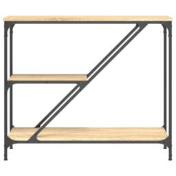 Berkfield Home Decorative Console Table Sonoma Oak 88.5x30x75 cm Engineered Wood in Light Oak - thumbnail 4