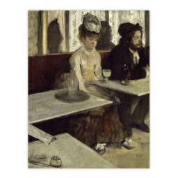 "Artery8 In a Cafe Absinthe Drinkers Edgar Degas Vintage Wall Art Print Poster in Grey - Size: W12"" x H16""" - thumbnail 1