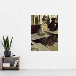 "Artery8 In a Cafe Absinthe Drinkers Edgar Degas Vintage Wall Art Print Poster in Grey - Size: W12"" x H16""" - thumbnail 4
