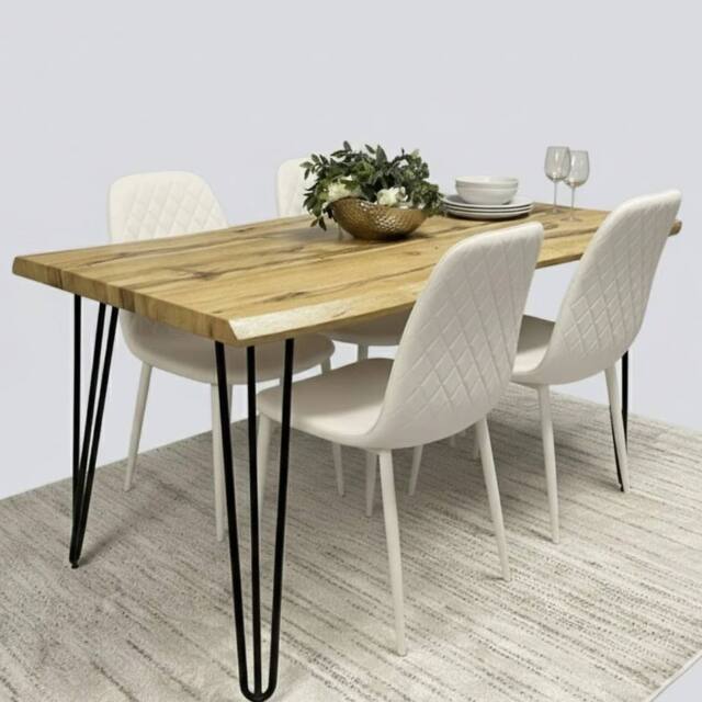 KOSY KOALA Dining Table Set With 4 Cream Chairs Home Kitchen Furniture - image 1
