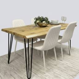 KOSY KOALA Dining Table Set With 4 Cream Chairs Home Kitchen Furniture - thumbnail 1