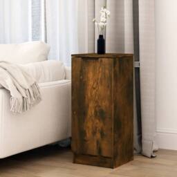 Berkfield Home Sideboard Smoked Oak 30x30x70 cm Engineered Wood - Size: 30 x 30 x 70 cm - thumbnail 2