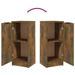 Berkfield Home Sideboard Smoked Oak 30x30x70 cm Engineered Wood - Size: 30 x 30 x 70 cm - thumbnail 8